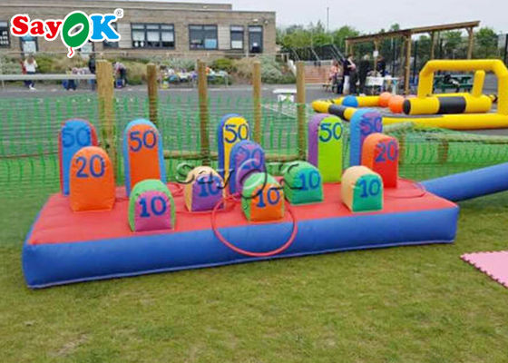 Dış Mekan Şişme Oyunlar İlginç Şişme Hoopla Oyunu İnsan Şişme Ring Toss Oyunları Fotoğraf Baskısı