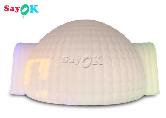 Şişme Igloo Çadır Oxford Kumaş Beyaz Parti Etkinliği İçin LED Şişme Dome Çadır