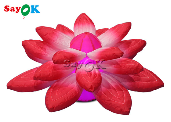 Lotus asılı kırmızı şişme ışıklar ile 3.28ft lobi sahne dekorasyonu