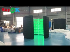 Fabrika şişme fotoğraf kabini duvar siyah kavisli duvar led fotoğraf kabini