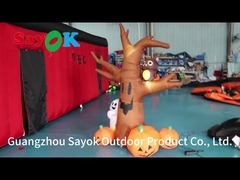 Halloween Yard için şişilebilir Balkabağı Dışarıdaki Hayaletler Ağaç Cadılar Bayramı Dekorasyonu