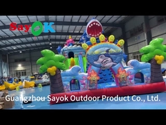 Ticari patlama şişme kale atlama kombinasyonu sıçrama evi şişme kale sıçrama kaydırma