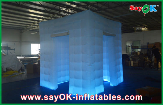 Şişme Fotoğraf Kabini Kiralama Led Açık Mavi Baskı Toplama İçin Bir Kabin Ortasını Şişirin