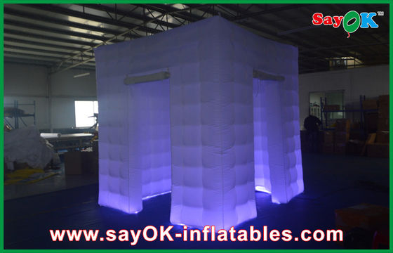 Şişme Fotoğraf Kabini Kiralama Led Açık Mavi Baskı Toplama İçin Bir Kabin Ortasını Şişirin