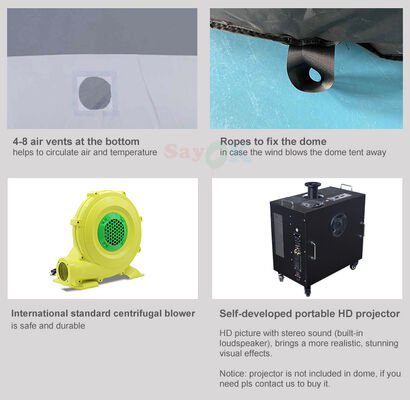 Ticari Açık Hava Taşınabilir Planetaryum Şişme Kubbe Çadır 3d Şişirilebilir Kubbe Astronomi Kubbesi Galaksi Çadırı