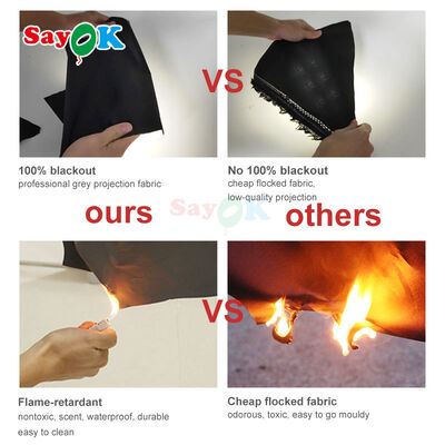 10 metrelik devasa siyah şişme dolgun kubbe planetarium projeksiyon çadırı hava üfleyicisi ile birlikte gelir.