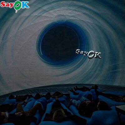 Okul için Siyah Projeksiyon Kubbe Çadırı Şişme Sinema Çadırı Mobil Planetaryum