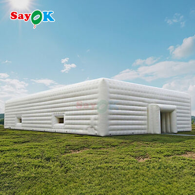 Sayok 10x20 Metre Beyaz PVC Branda Tente Pavyon Şişme Küp Çadır Etkinlik İçin 200 Kişilik