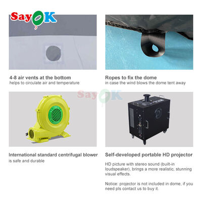 Sayok 360 Tam Kupom Astro Çadır Astronomi Planetarium Kupom Çadır Mobil Şişme Planetarium Çadır Projeksiyon Kupomu