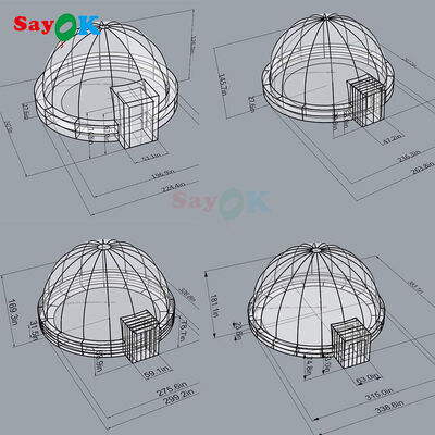 Sayok şişme Planetarium Projeksiyon Kubbe Çadırı Şişme Taşınabilir Planetarium Kubbe Çadırı