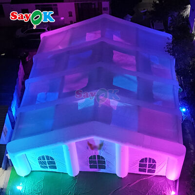 300 kişilik LED aydınlatma ile hava durumuna dayanıklı dev dış hava şişirme çadırı
