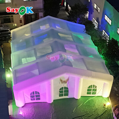 300 kişilik LED aydınlatma ile hava durumuna dayanıklı dev dış hava şişirme çadırı