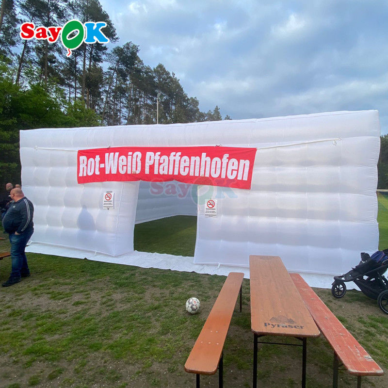 8m büyük küp hava çadırları LED 80 kişilik parti etkinliği hava üfleyici ile şişme çadır