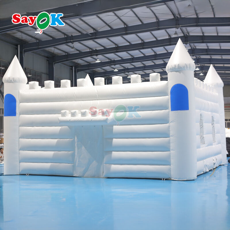 Custom White Flame-Retardant Waterproof UV Resistant Inflatable Castle Tent for Outdoor Weddings and Parties